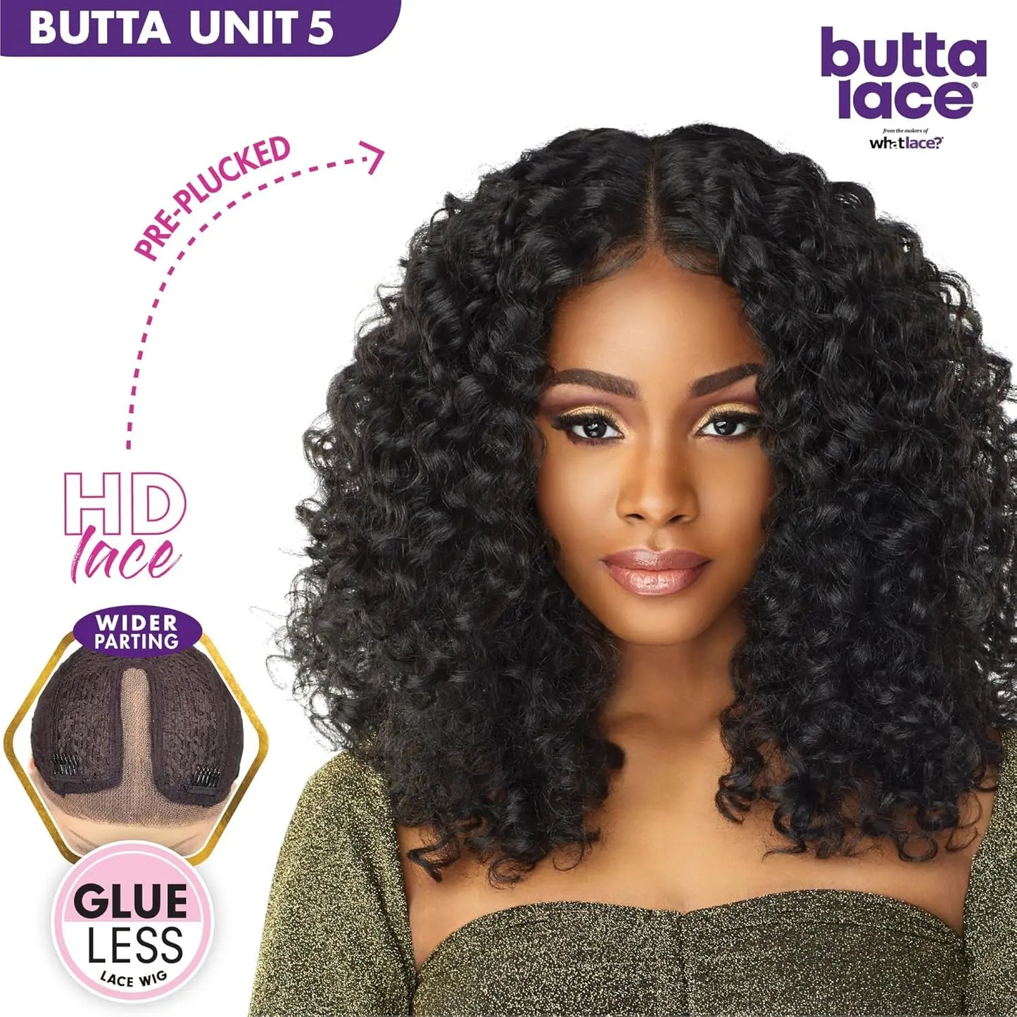 Sensationnel Butta Lace HD Lace Front Wig Unit 5 – Tight Deep Curls, Pre-Plucked, Natural Look, Heat Safe Synthetic