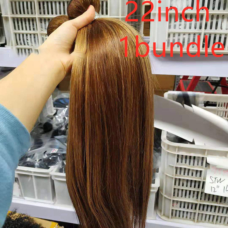 BHB Human Hair bundles with highlights, closure straight brazilian human hair