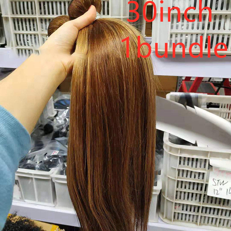 BHB Human Hair bundles with highlights, closure straight brazilian human hair