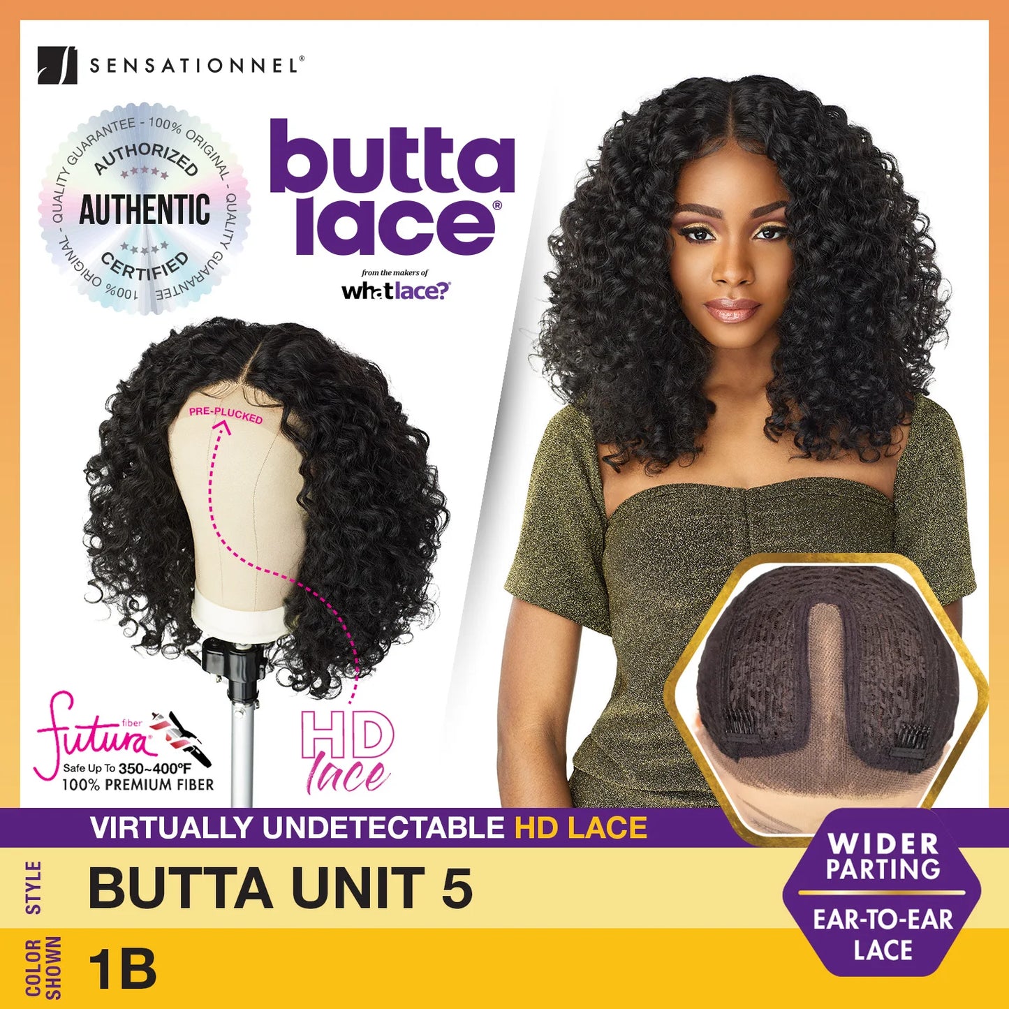 Sensationnel Butta Lace HD Lace Front Wig Unit 5 – Tight Deep Curls, Pre-Plucked, Natural Look, Heat Safe Synthetic