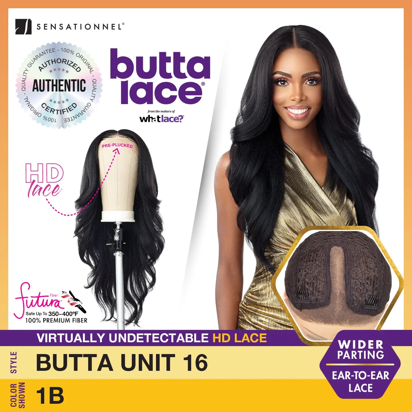 Sensationnel Butta Lace HD Lace Front Wig Unit 16 – Long, Pre-Plucked, Natural Look, Heat Safe