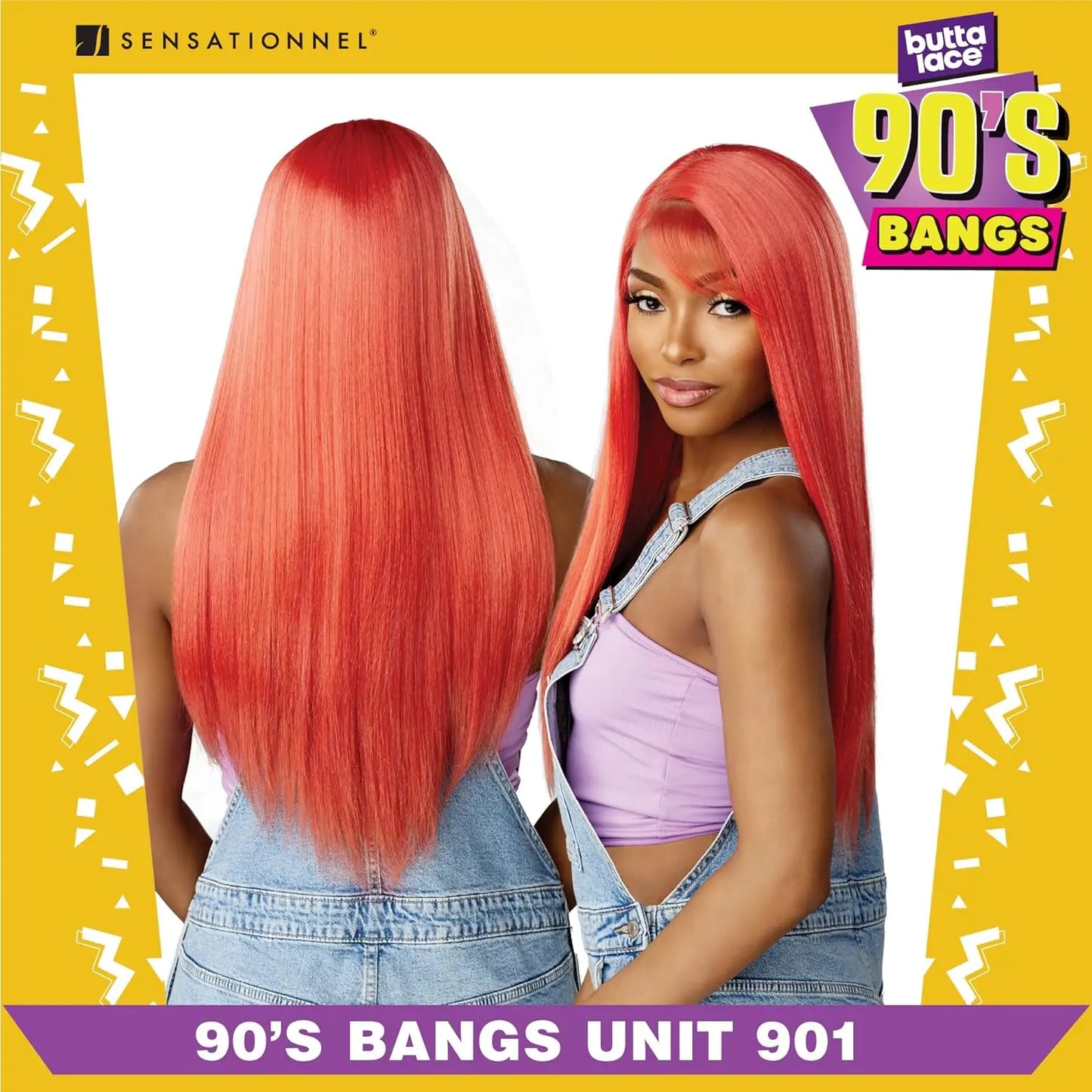 Sensationnel Butta Lace HD Lace Front Wig Glueless 90's Bangs Unit 901 - Trendy 90's Style, Natural Look, Easy to Wear