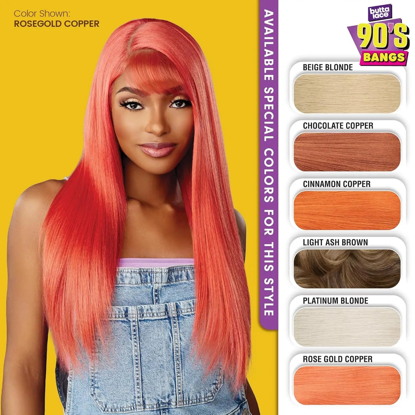 Sensationnel Butta Lace HD Lace Front Wig Glueless 90's Bangs Unit 901 - Trendy 90's Style, Natural Look, Easy to Wear